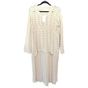 Knit Mix Cream Knit hello duster, Miss Morandi High Low Swim Coverup NWT Size S